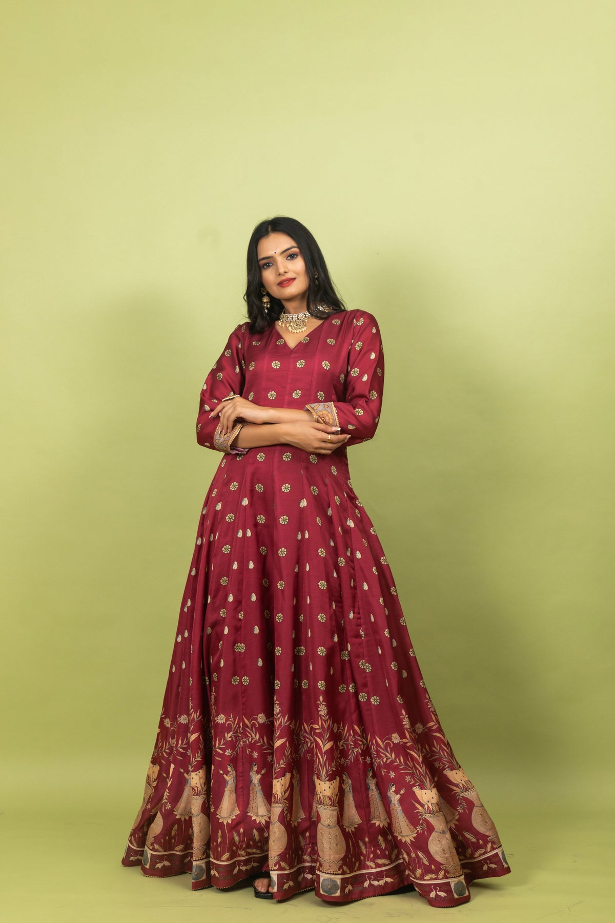 Suhana Pichwai Gown With Dupatta-Gown With Dupatta-Ekana Label